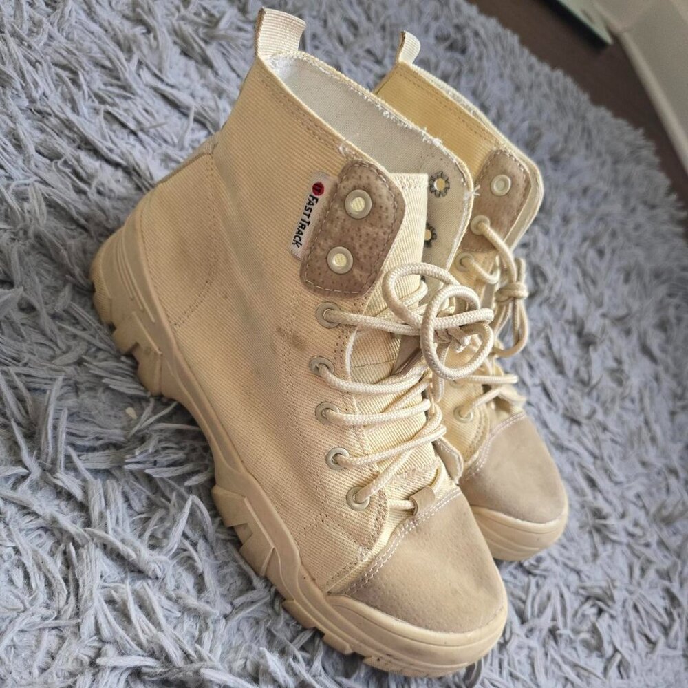 Tan Canvas Ankle Boot